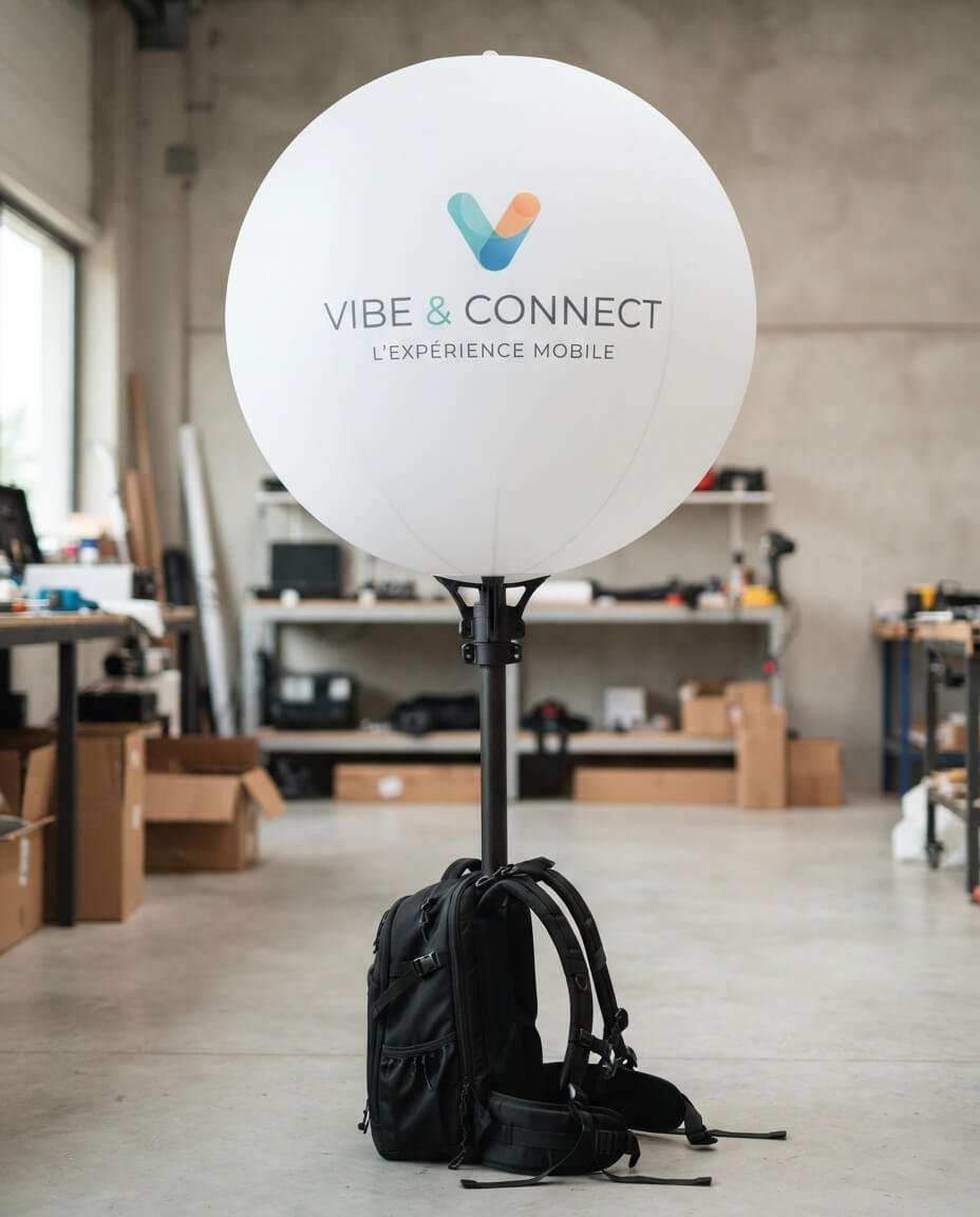 ballon hélium personnalisé déployé sur un évènement